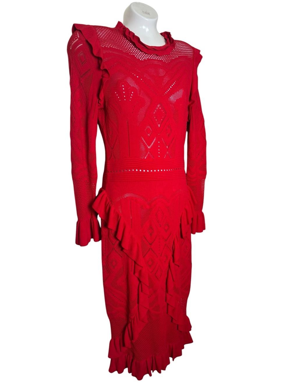 Alexis Red Sivan Ruffle Knit Dress - Picture 4 of 10